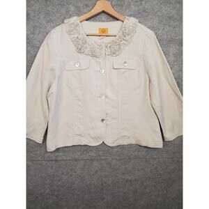 Women's Ruby Rd. Size 14P Khaki Light Weight Cropped Jacket
